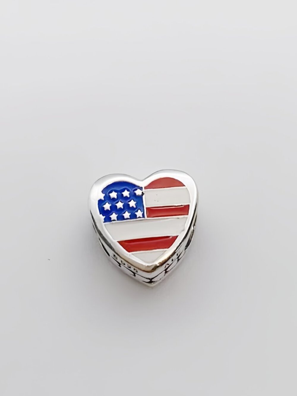 Pandora USA Flag I Love USA Heart Charm